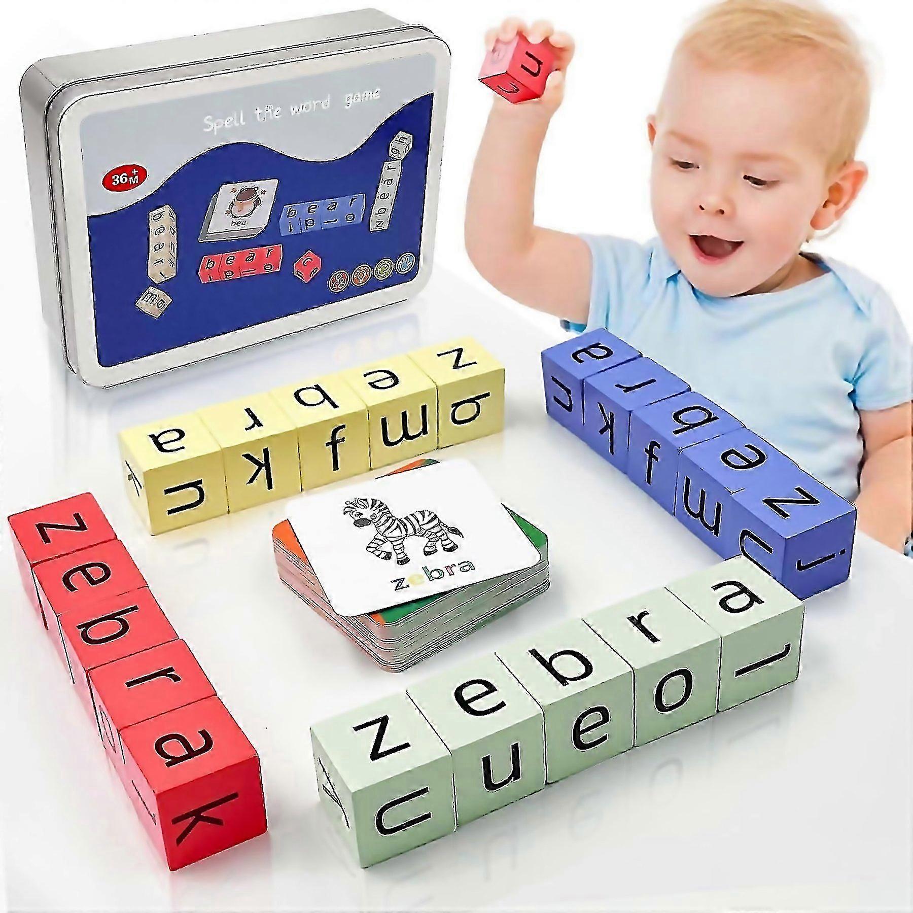 For Wooden Blocks Spelling Game Wooden Big Alphabet Blocks Educational Learning Toys With Cubes And