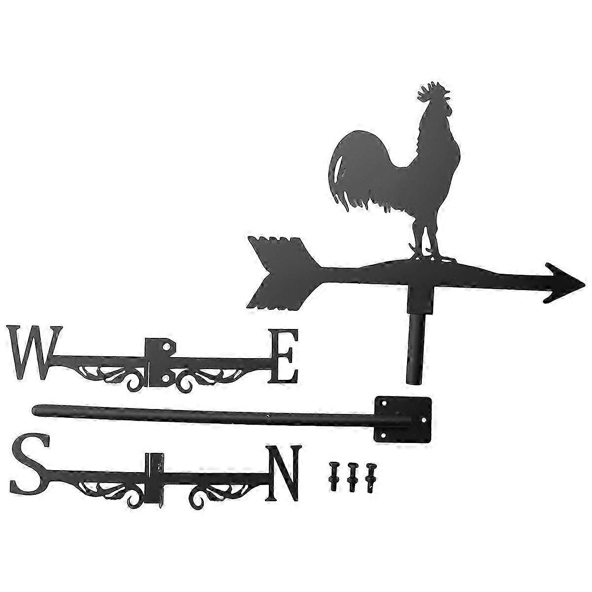 Weathervane with Rooster Garden Stake Wind Direction Indicator Chicken