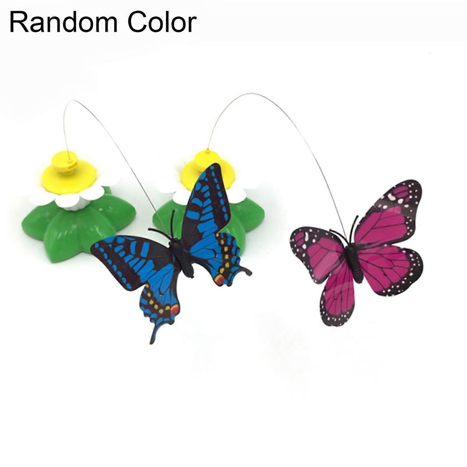 Chicmine Colorful Butterfly Flying Rotatable Cat Battery Powered Interactive Pet Toy