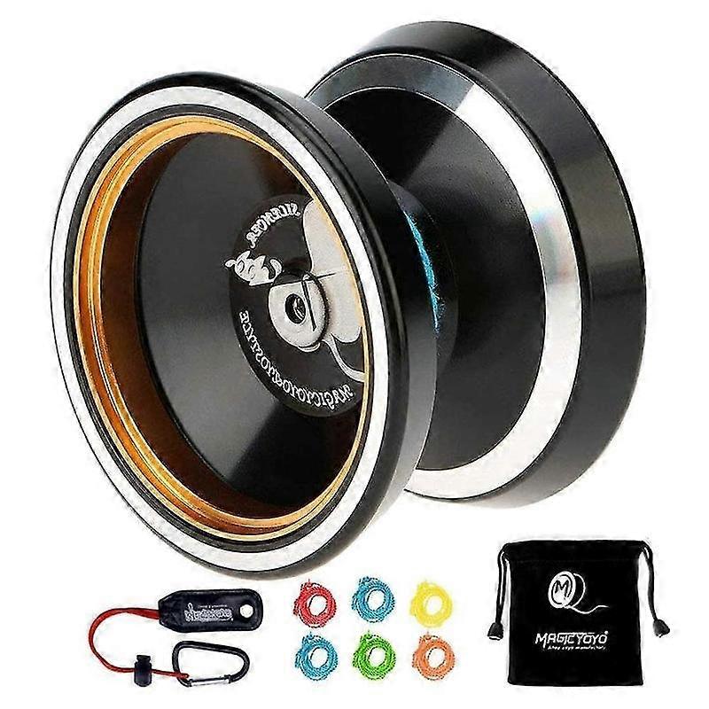 MAGICYOYO Professional Non-Responsive Yoyo M001-B,Alloy Aluminum Yoyo with Metal Ring Intermediate Y