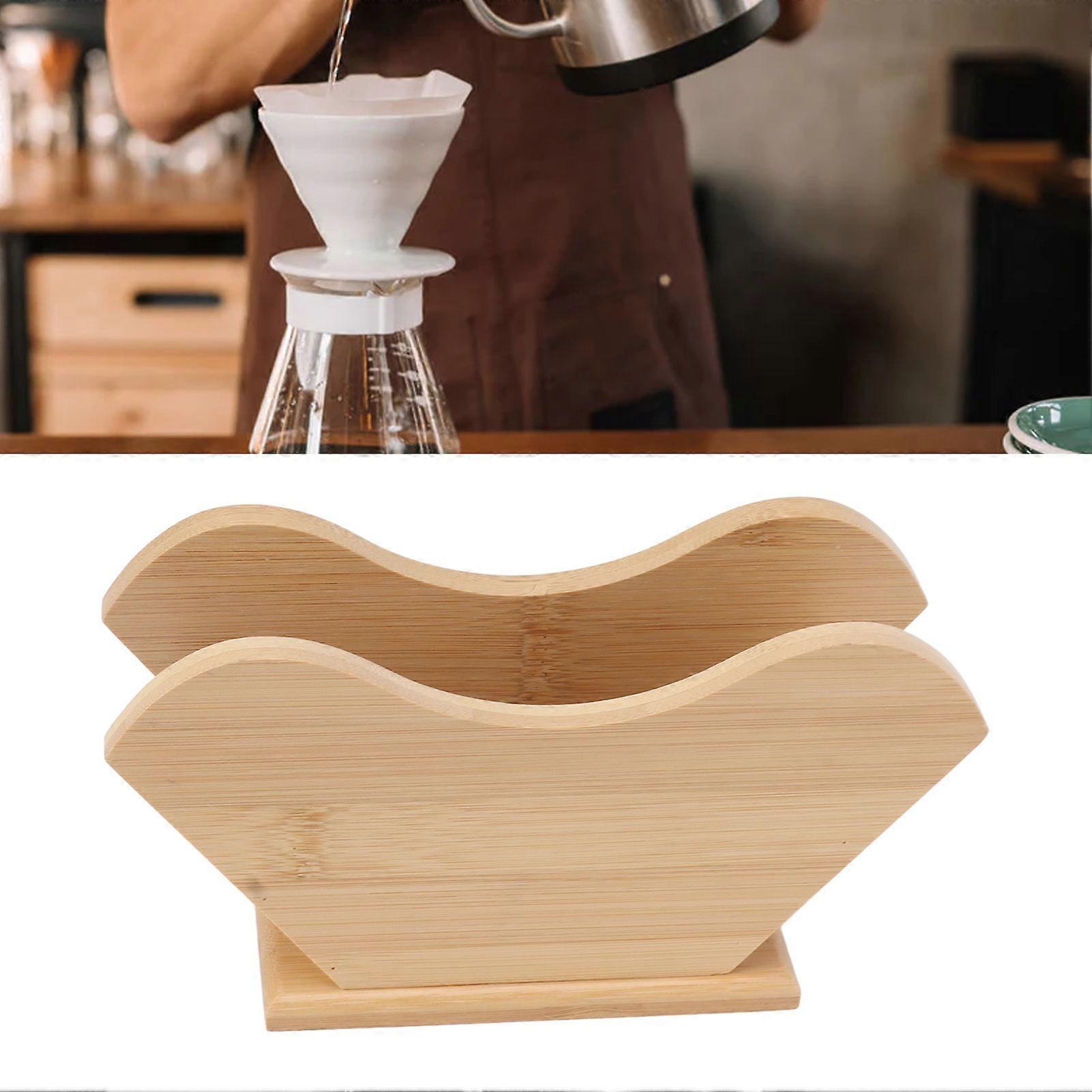 Coffee Filter Holder Paper Stand Container Coffee Paper Storage Rack for Cone Shape and Flat Bottom 