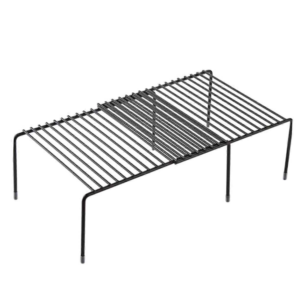 Expandable Kitchen Stackable Shelf Iron Rack Countertop Cabinet Storage Space Saving Organizer Plates Cups Capacity
