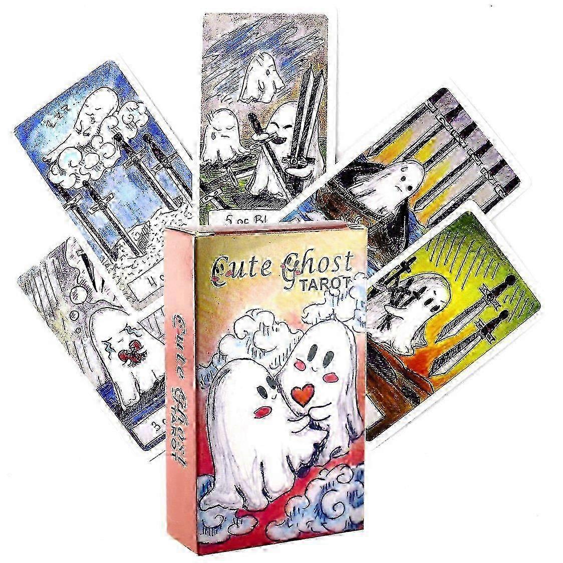 Cute Ghost Tarot Cards for Beginners - English Oracle Deck with Cards