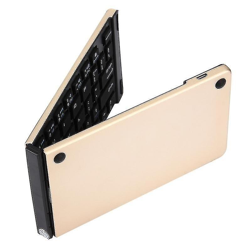 Computer Accessory Sets F66 Foldable Bluetooth Wireless 66 Keys Keyboard Support Android Windows Ios Gold