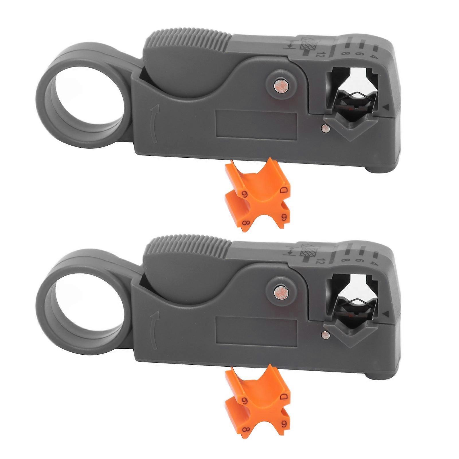 2Pcs Wire Stripper Double Blade Design Coax Coaxial Cable Stripping Tool Set Kit