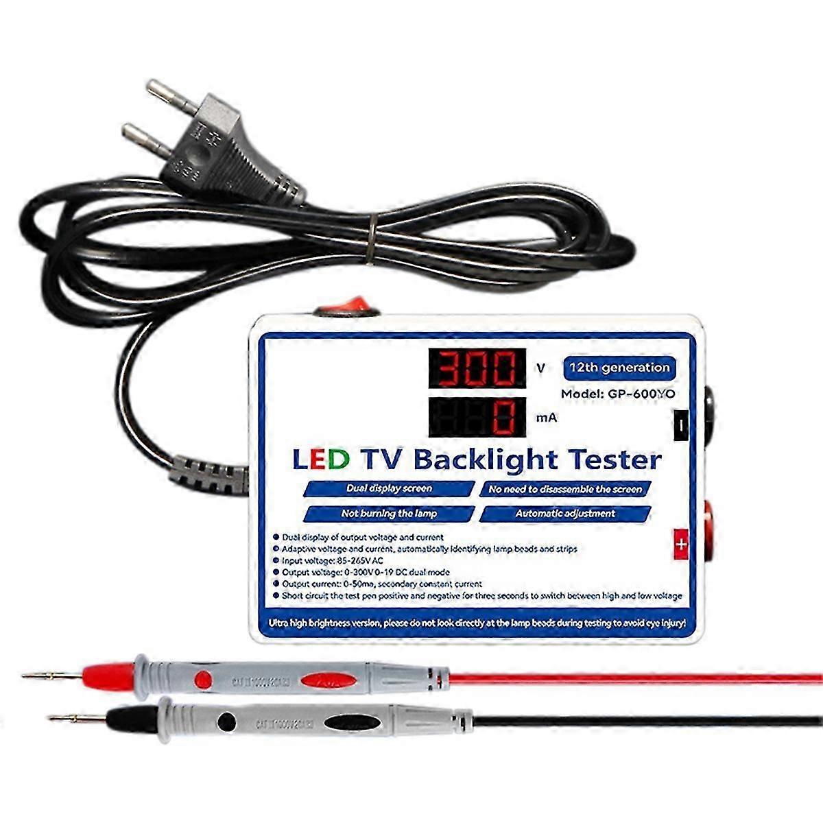 LED Tester 0-300V Výstupní LED TV Podsvícení Tester Testovací Nástroj EU Zástrčka