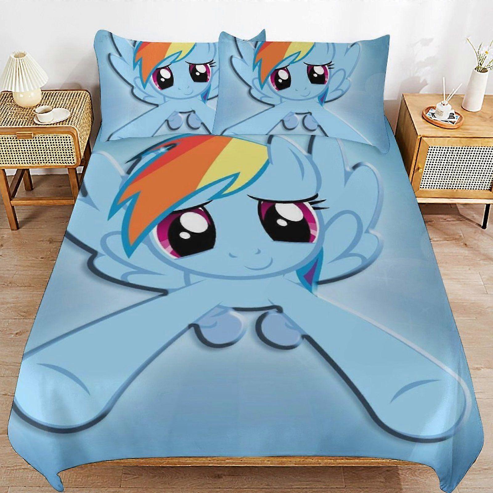 E456 My Little PonyFriendship is Magic Practical Zip Function Smooth Bedding Surface Soft Layer Duvet Cover Sets for Rest Night F456