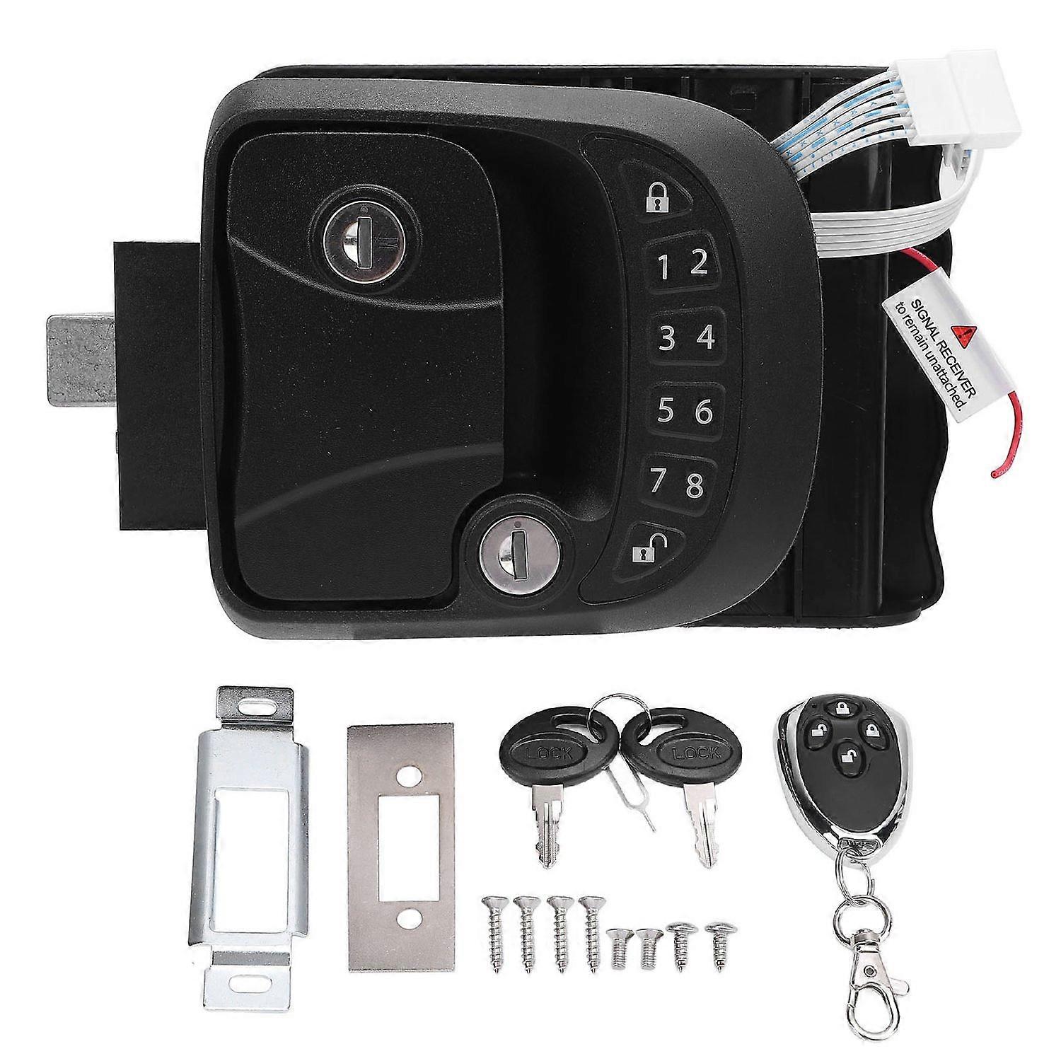 RV Door Lock Latch Keyless Entry Remote Control Keypad Zinc Alloy Trailer Door Latch for Trailers Mo