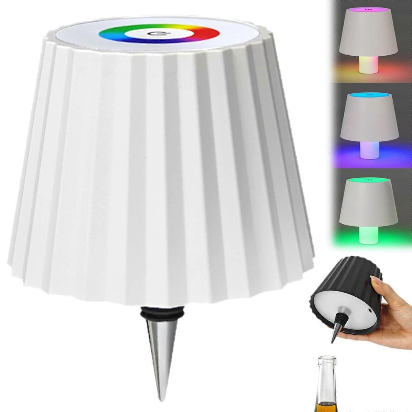 Portable LED Bottle Lamp, Wireless RGB Breathing Light, 3 Color Stepless Dimming, Decorative Table Lamp, Compatible with Wine Bottles