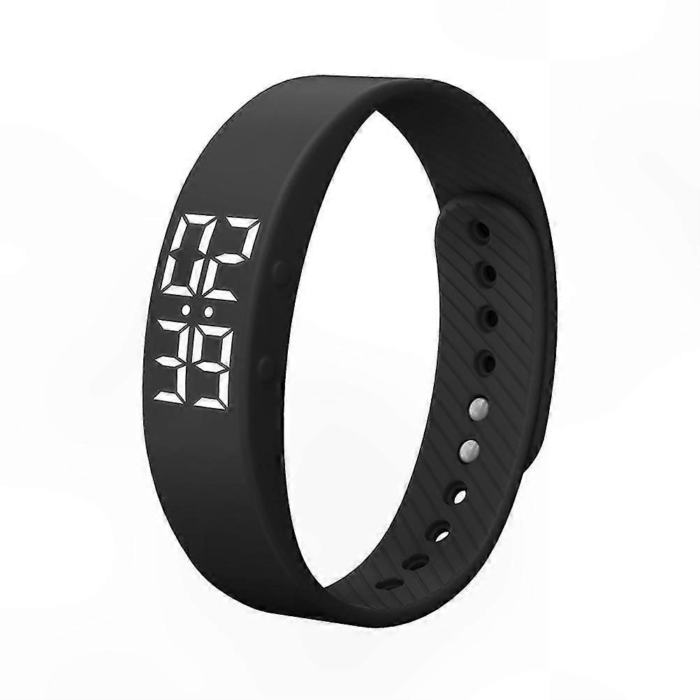 Smart Fitness Tracker with Vibrating Alerts, Waterproof LED Display, Sleep Monitor, and Activity Wristband (Black)