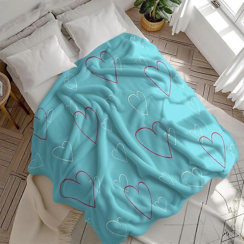Heart Pattern Blanket, Soft Comfortable Throw Blanket, Bedroom Bedding Blankets, Warm Napping Blanket for Home Office Travel Camping