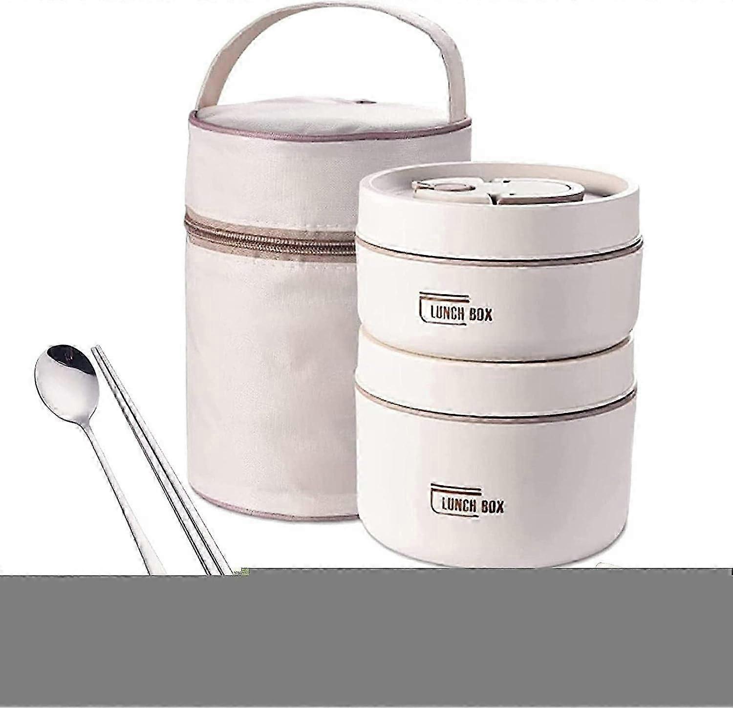 Insulated Bento Box, Stackable Insulated Lunch Box, Portable Food Container with Lunch Bag, Stackable Leakproof Stainless Steel Food Container