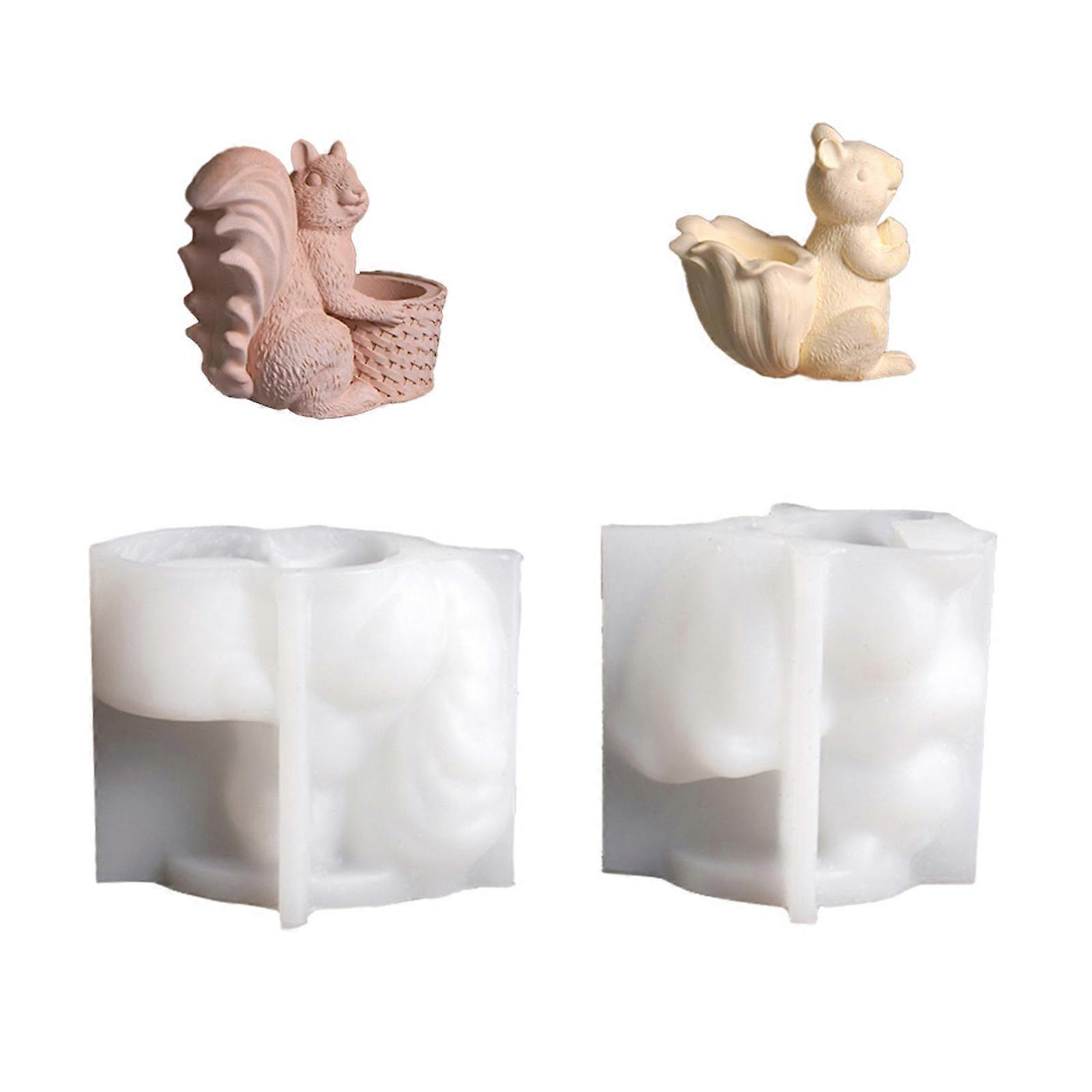 Reusable Flexible Silicone Mould 2Pcs Animal Shaped Basket Crafting Tool for Resin Plaster Projects Multicolor
