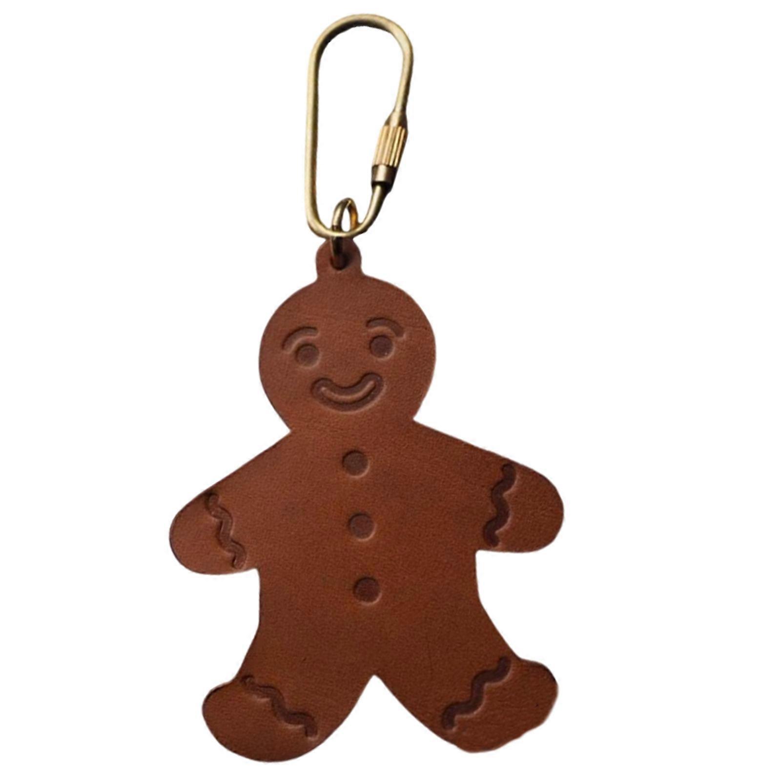 Miniature Skeleton Key Holder Soft PU Leather Keychain Halloween Charm Carabiner Keyring For Key Organization  Deep brown