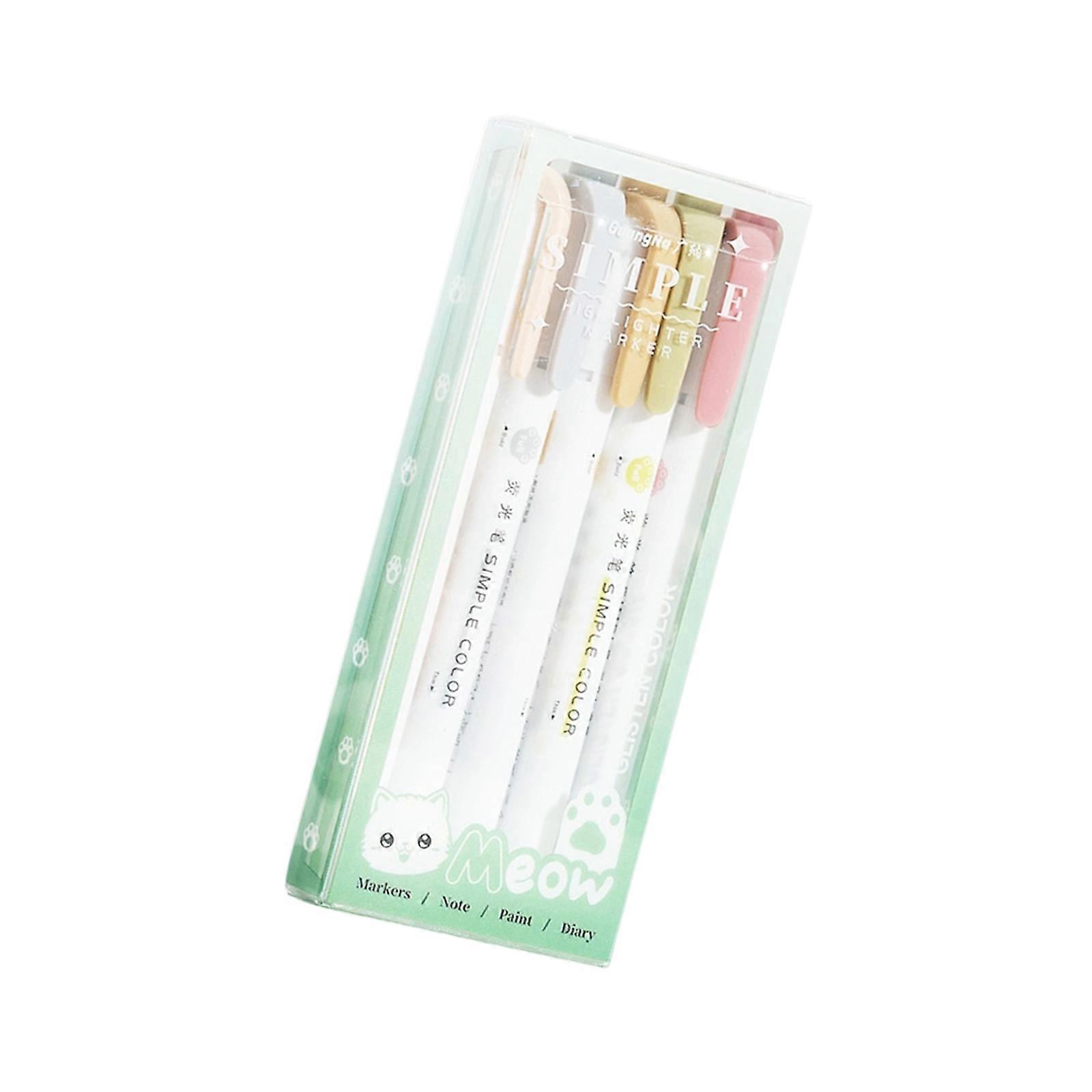 Retractable Marker Pen With Soft Tones Wide And Fine Tip Portable Design Study Office Writing Essential Tool Gift Multicolor