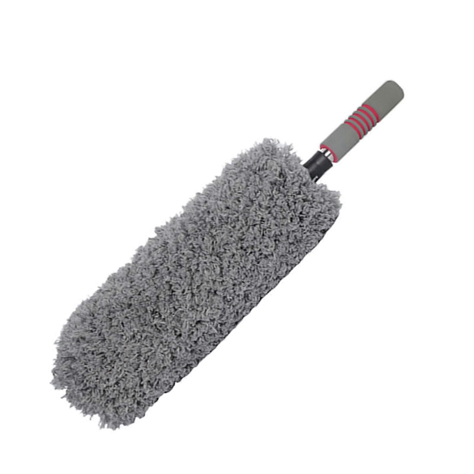 Ergonomic Washable Vehicle Duster With Flexible Fibers Anti Attraction Technology Easy Storage Ideal For Frequent Users  Gray