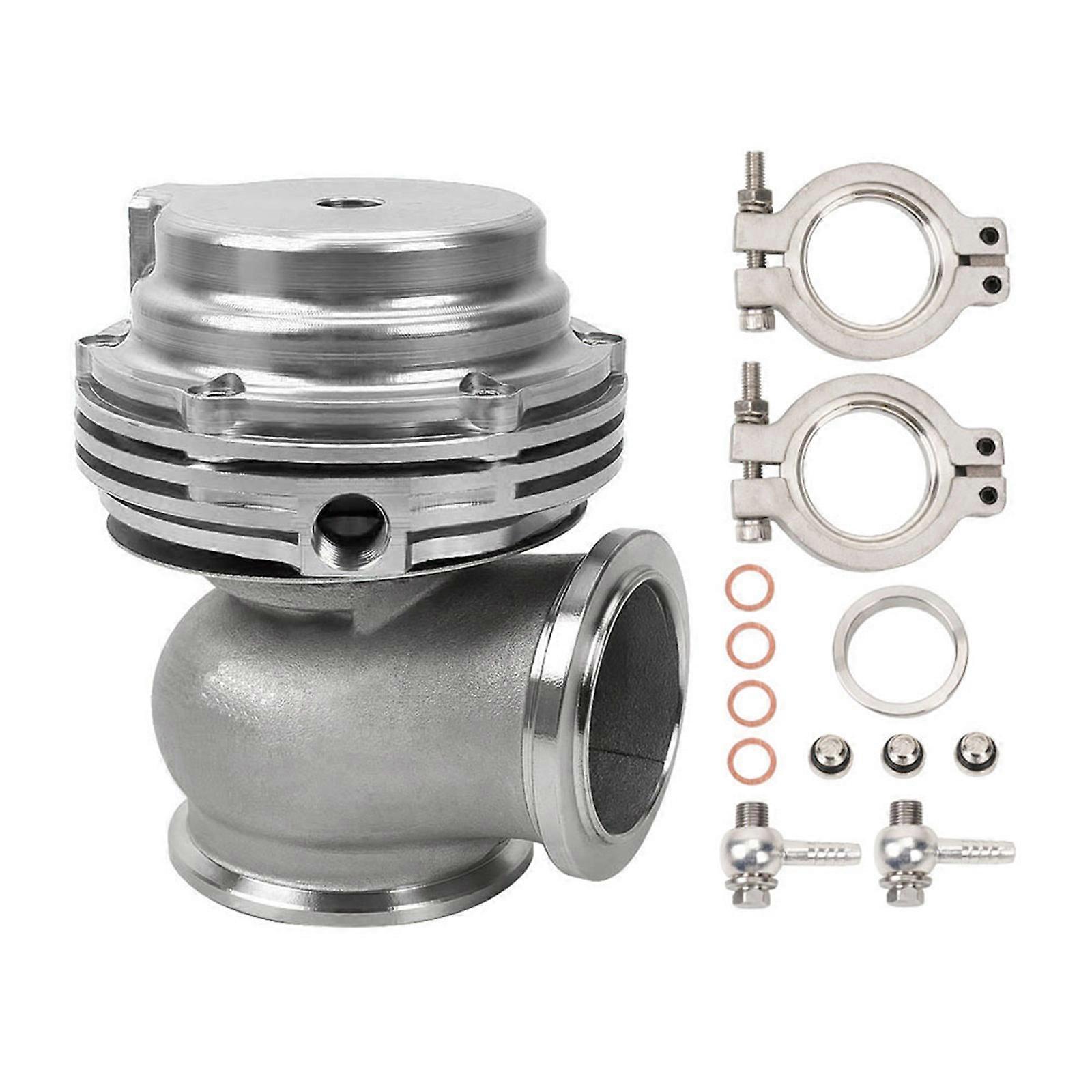 Water Cooled Pressurecharger Wastegate Structure with 38mm Lip and Tall Tension Spring for Consistent Increase Management  Silver