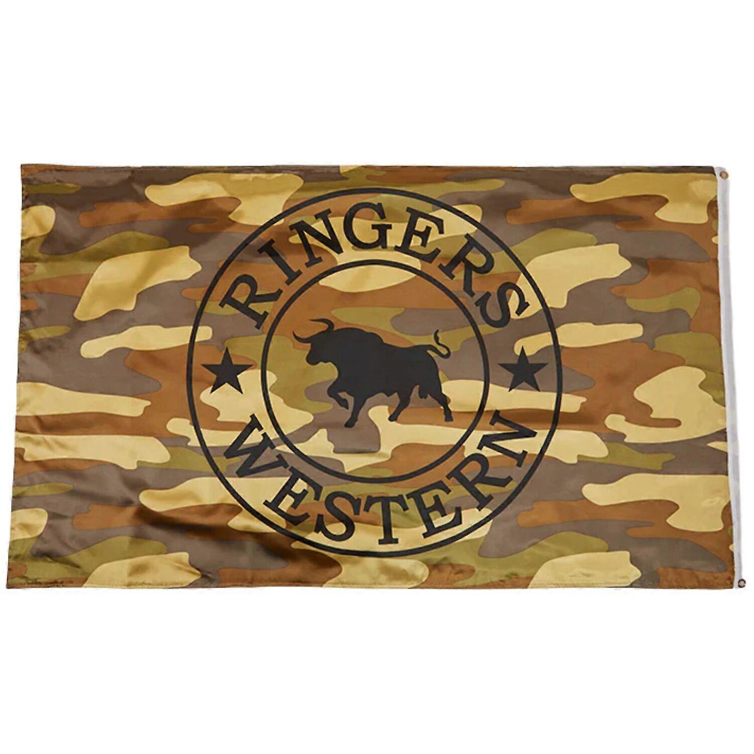 Ringers Western Signature Flag 5ft x 3ft Polyester Logo with Brass Grommets in Camo/Black