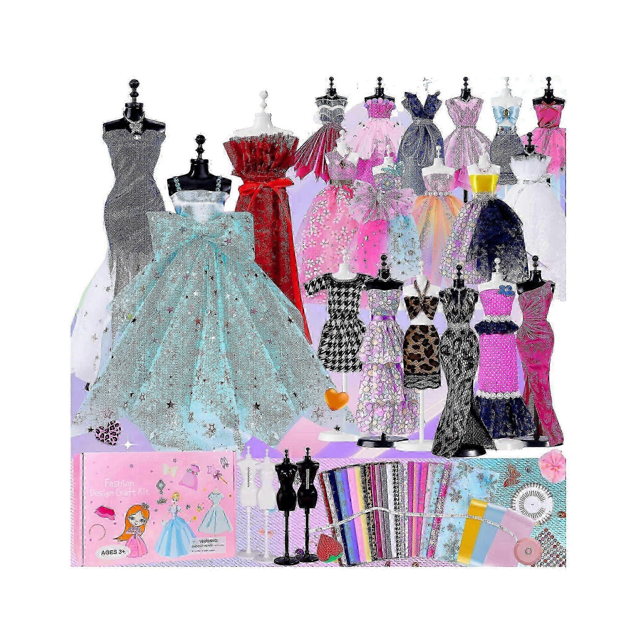 Κιτ Σχεδιαστή Μόδας για Κορίτσια με 500+ Τεμάχια, Κιτ Ραπτικής με 7 Κούκλες, Κιτ DIY Χειροτεχνίας για Παιδιά