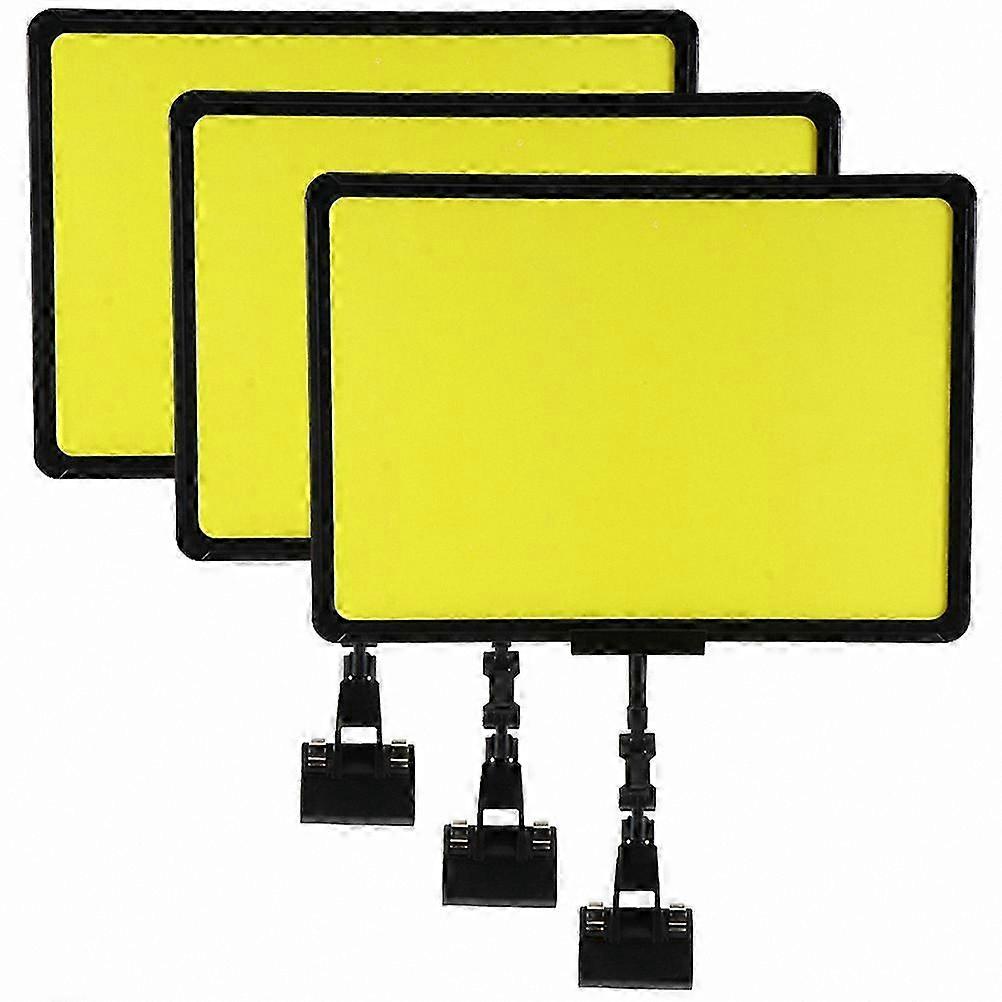 3-Pack Clear Sign Holders with Clips for Retail Displays