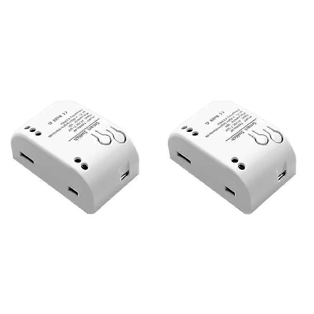 2X 1CH Smart Switch 7-32V AC DC WIFI Tuya Remote Control 433 Light Switch 10A Rele Relay Self-Lockin