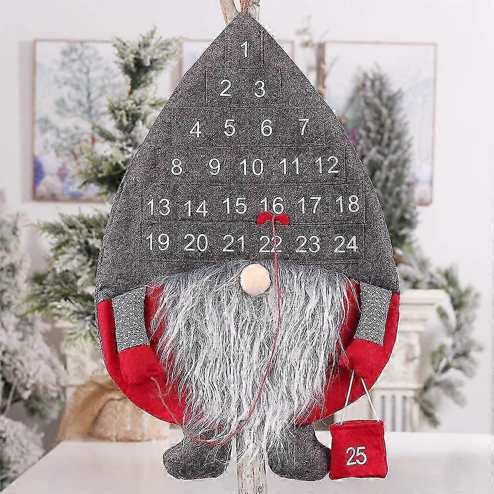 Advent Calendar for Christmas Countdown with 24 Days Grey Decor