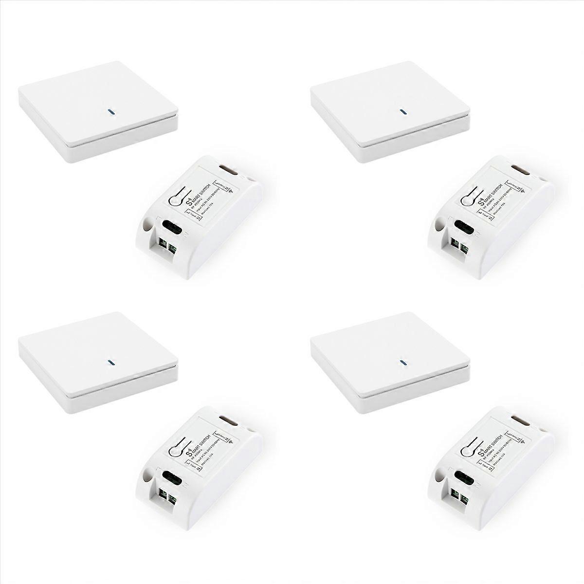 4X Wireless Smart Light Switch 433MHz Lighting Control Intelligent Switch AC 90-250V 10A Module( 1 W