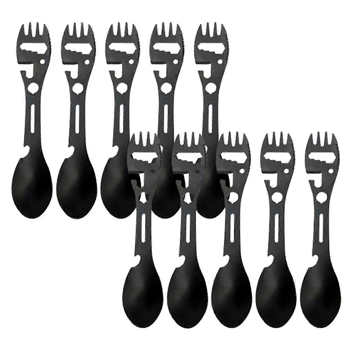 Outdoor Multifunctional Stainless Steel Fork Knife Spoon