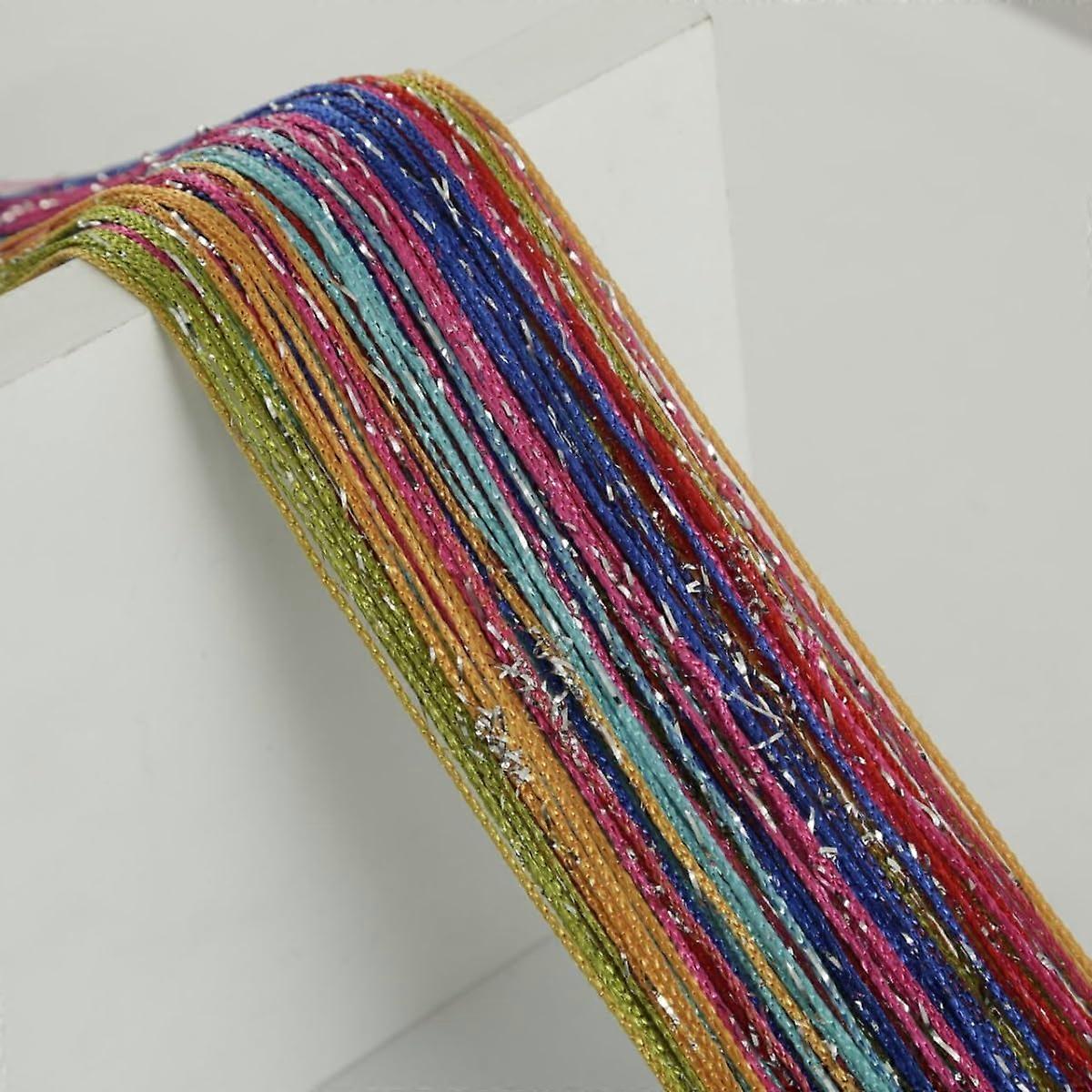 Door String Curtain with Tassel Fringe for Wedding Backdrop Home Office Room Divider 100x200cm