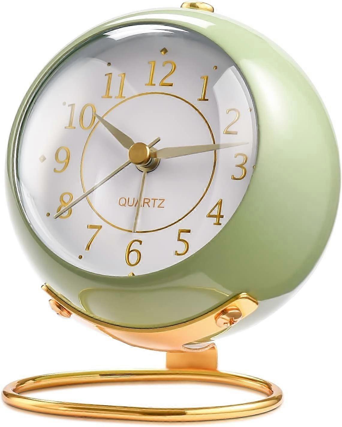 Analog Alarm Clocks,Retro Backlight Cute Simple Design Small Desk Clock with Night Light
