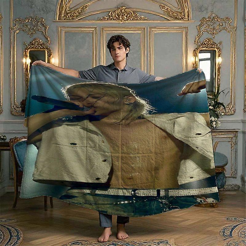 Felix Yongbok Leewith Silver Studded Belt Pattern Digital Print Flannel Blanket - 100% Polyester Flannel, Non, Lightweig-MNBVC386