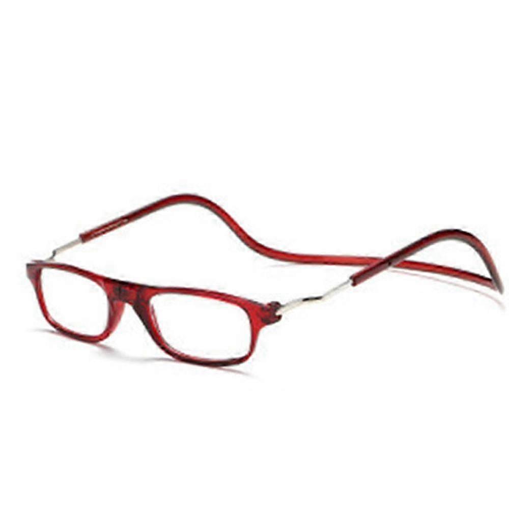 Magnetic Reading Glasses Hanging Folding Eyewear With Front Click Connect Neck Chain For Seniors