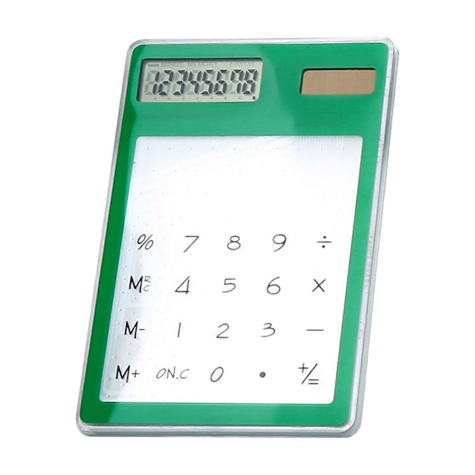 Clear Solar Calculator, 8-Digit Large Display, Pocket Size, Basic Portable Calculator Compatible with School, Home, Office