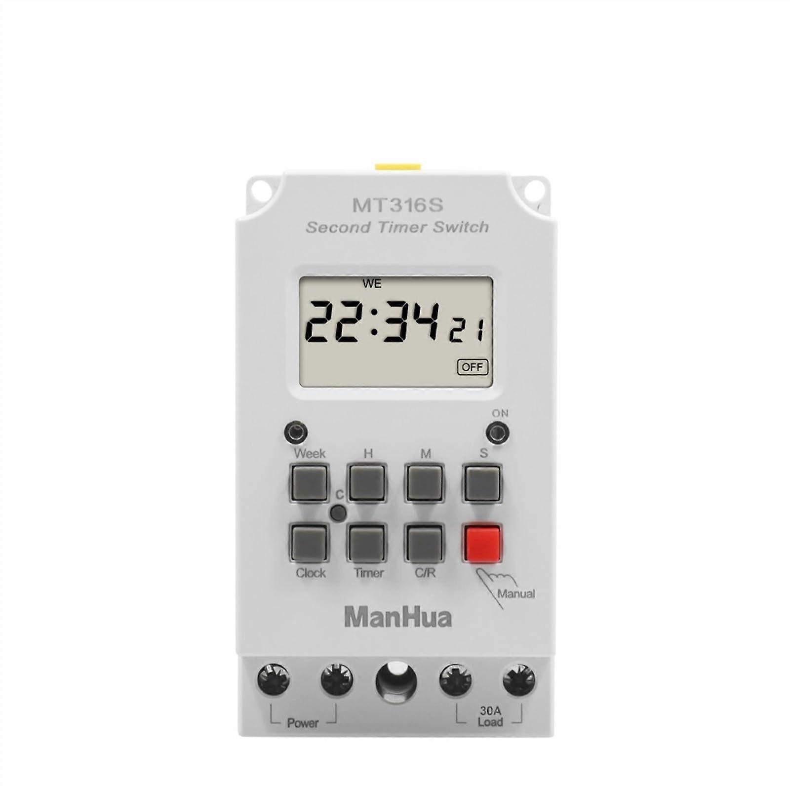 220V 30A MT316S Digital Programmable Timer Switch with Countdown Mode for Accurate Time Control