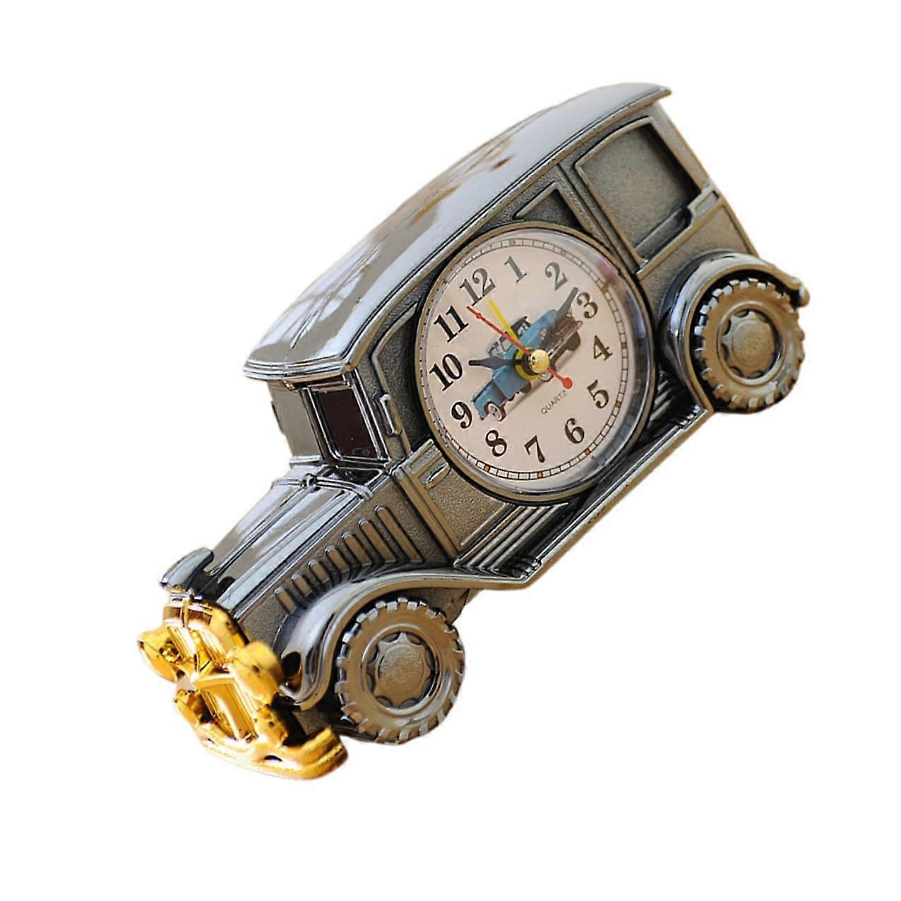 Vintage Alarm Clock with Silent Movement Retro Classic Car Shape for Bedside Home Office Dorm