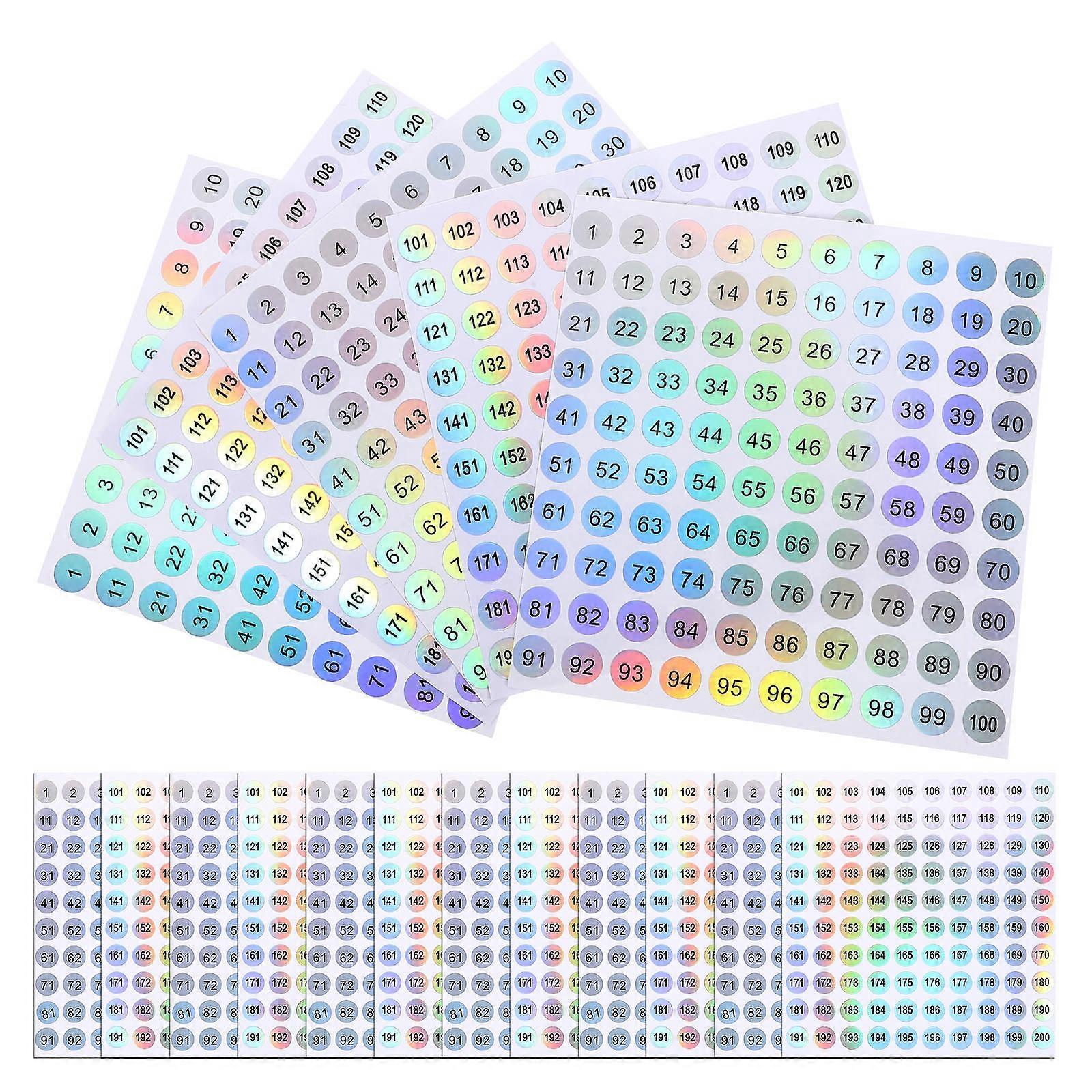 Number Classification Stickers Adhesive Number Stickers for Daily Use 80 Sheets