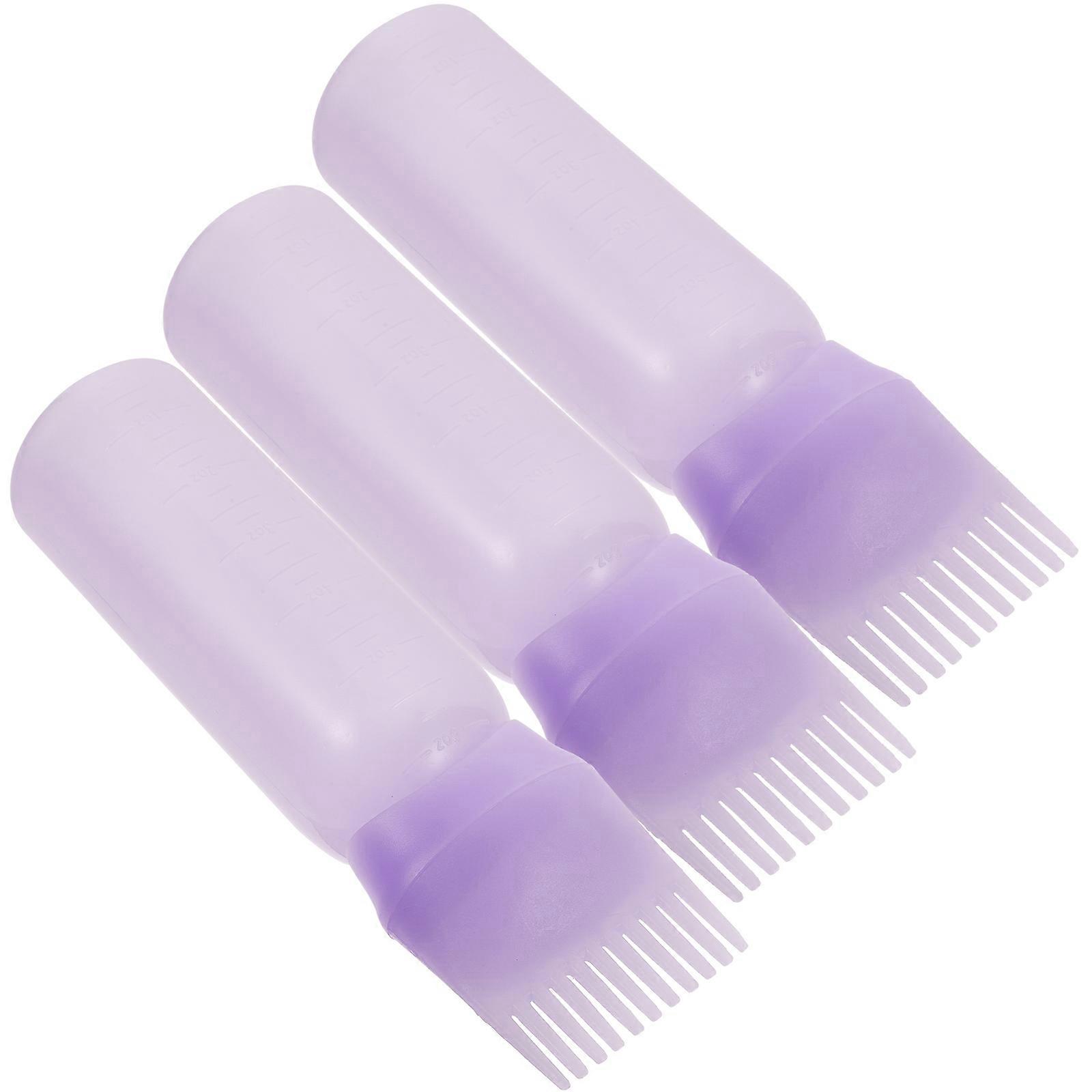 Hair Oil Applicator For Scalp Root Comb Applicator Bottle Salon Use Plastic Simple Design Hair Oiling 3Pcs