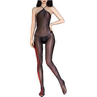 Kvinnelig skinnende, blank, full bodystocking, gjennomsiktig, transparent bodysuit, catsuit, undertøy