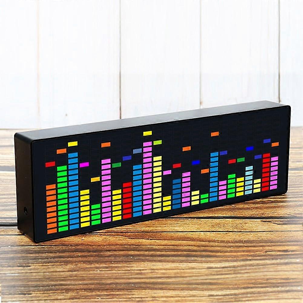 LED Music Spectrum Indicator RGB VU Meter Audio Level Display Amplifier Board, 12 Dynamic Effects, Black