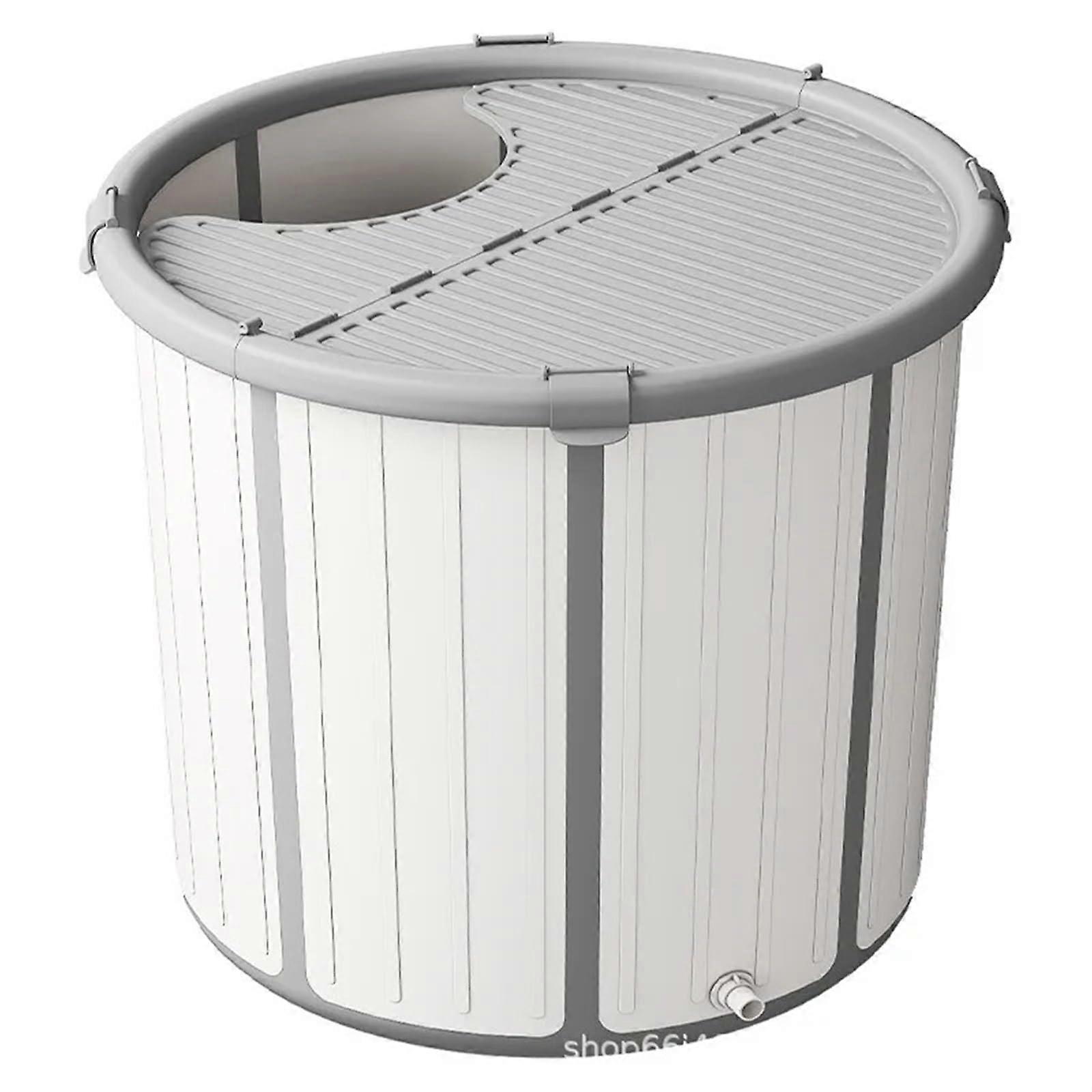 Foldable Bath Tub for Adults, Portable Bathing Bucket with Lid, Compact Shower Tub for Home Use, Space-Saving Design