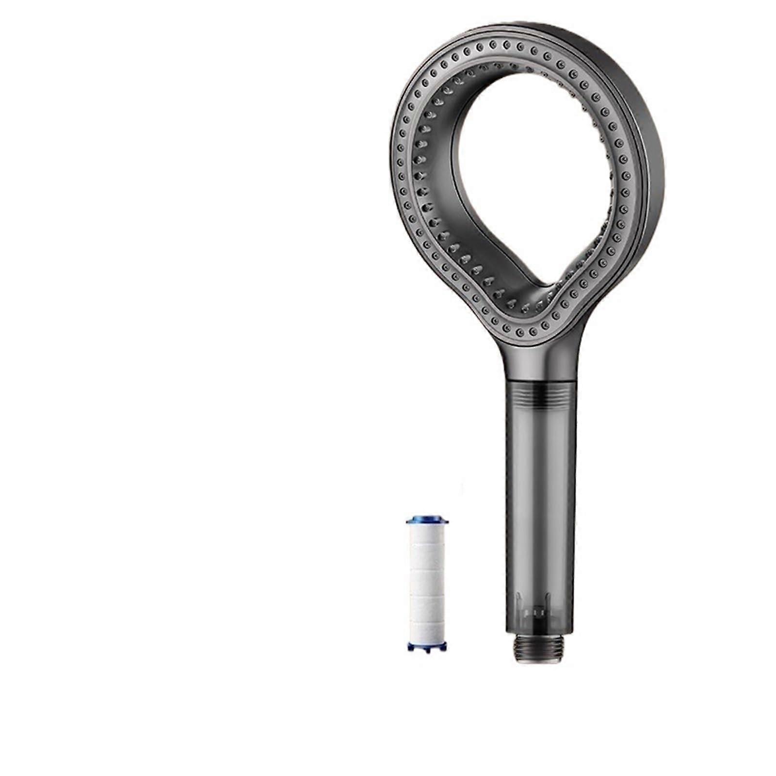 Handheld  Pressure Shower Head with Filter and Multi Spray Settings for Bathroom Gray