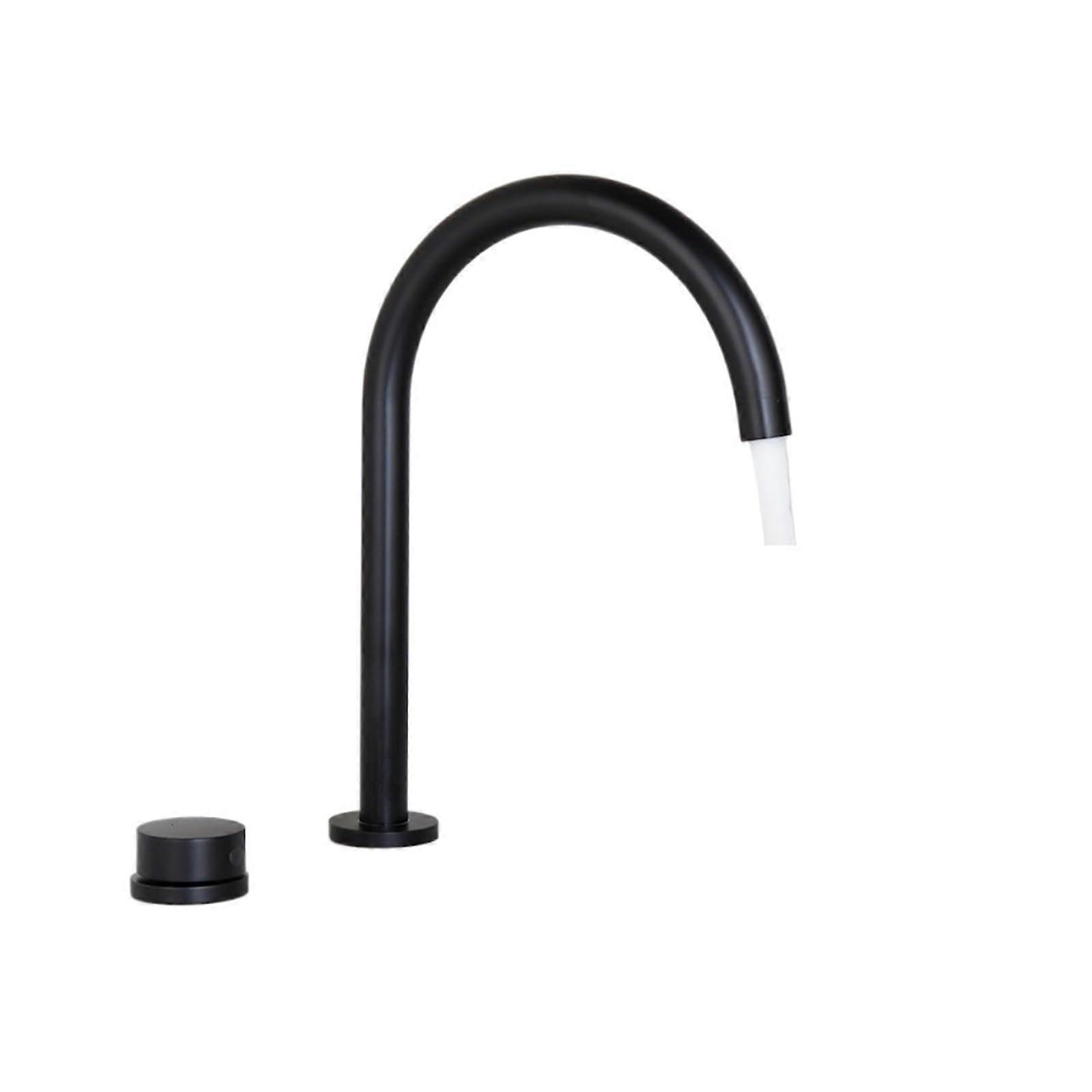 Matte Black Bathtub Faucet and Gold Sink Mixer Tap Solid Brass Set with Precise Temperature Control