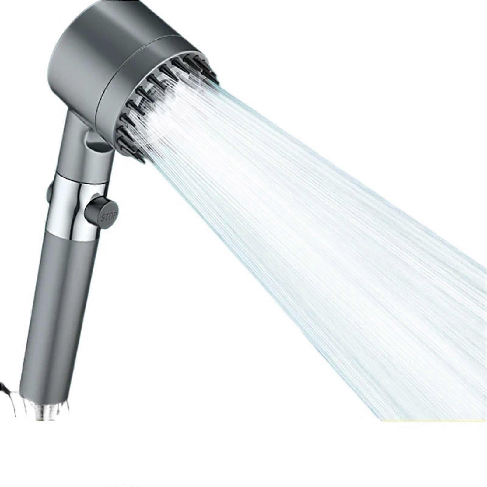 Pressure Handheld Shower Head with 3 Modes and Stop Button for Water Saving Bathroom Use