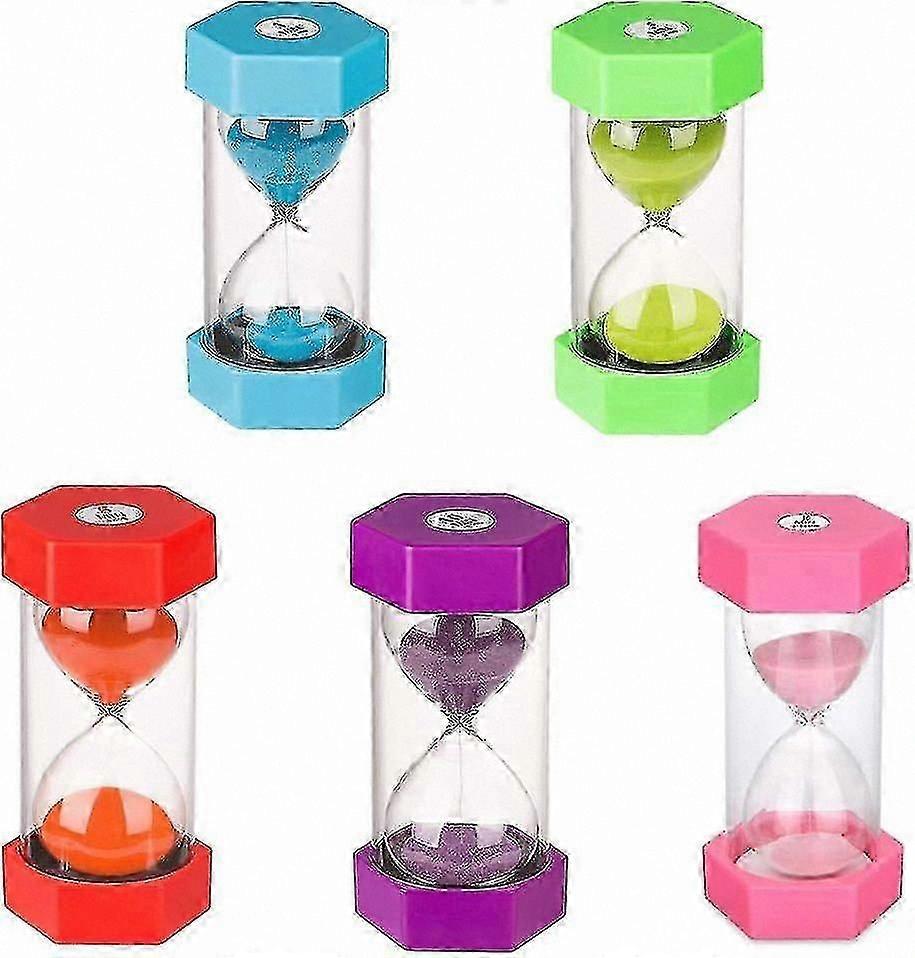 5-Piece Hourglass Set for Kids, Colorful Timers with 3, 5, 10, and 30 Minutes, Fun Kitchen Timer for Activities and Learning