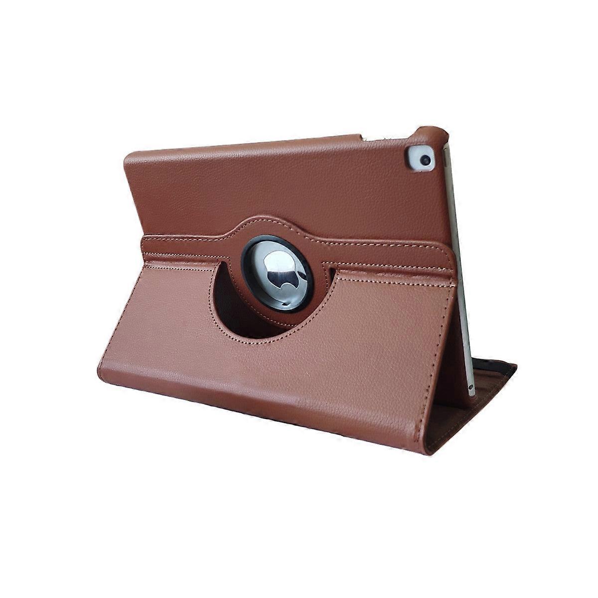 Stylish Case For Ipad 2021 9 10.2" Brown 9" Litchi Texture Rotating Leather No1295