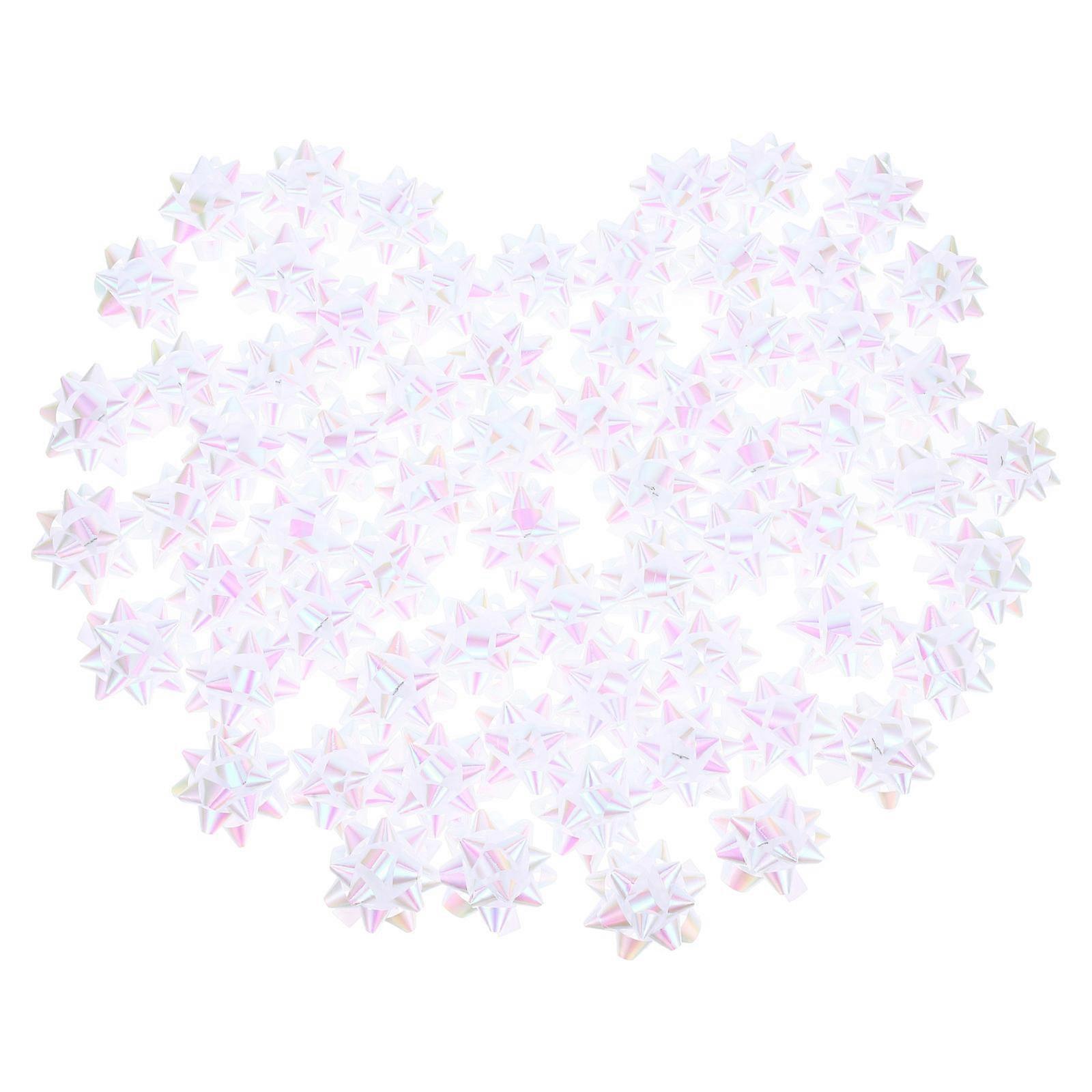 Star Pull Bow Wedding Car Decor for DIY 100Pcs White Present Wrap Bows