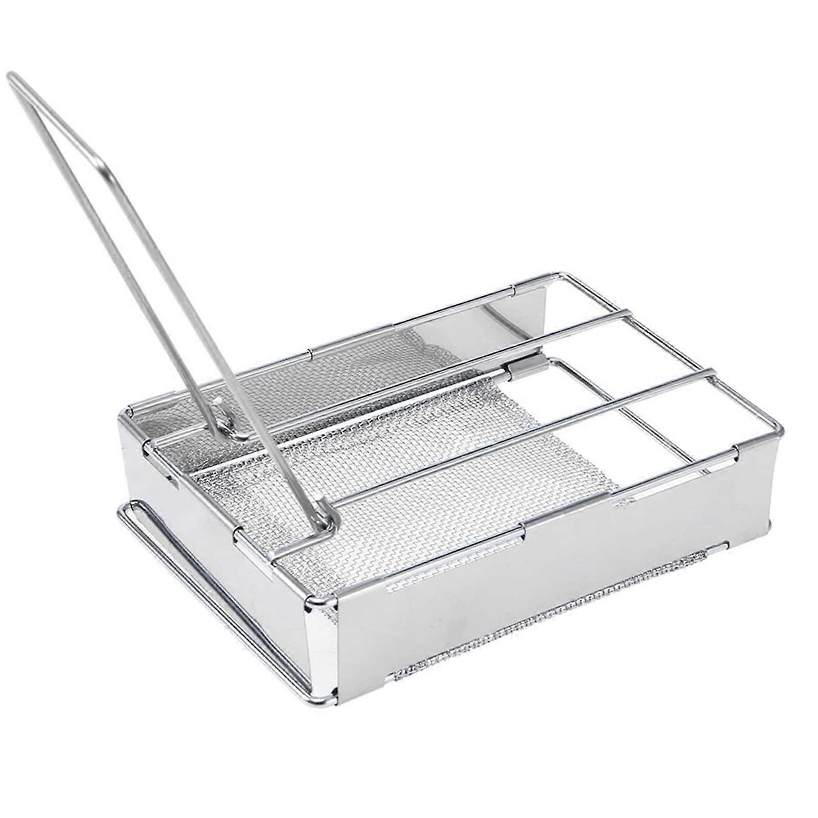 Outdoor Folding Bread Toaster Rack with Adjustable Thickness for Camping BBQ and Outdoor Cooking
