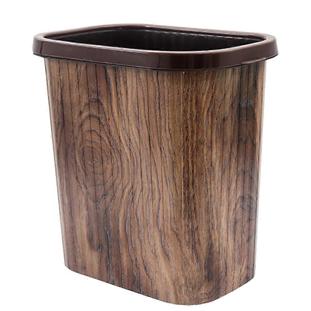 Home Garbage Bin Brown Plastic Trash Can for Waste Collection 1Pcs
