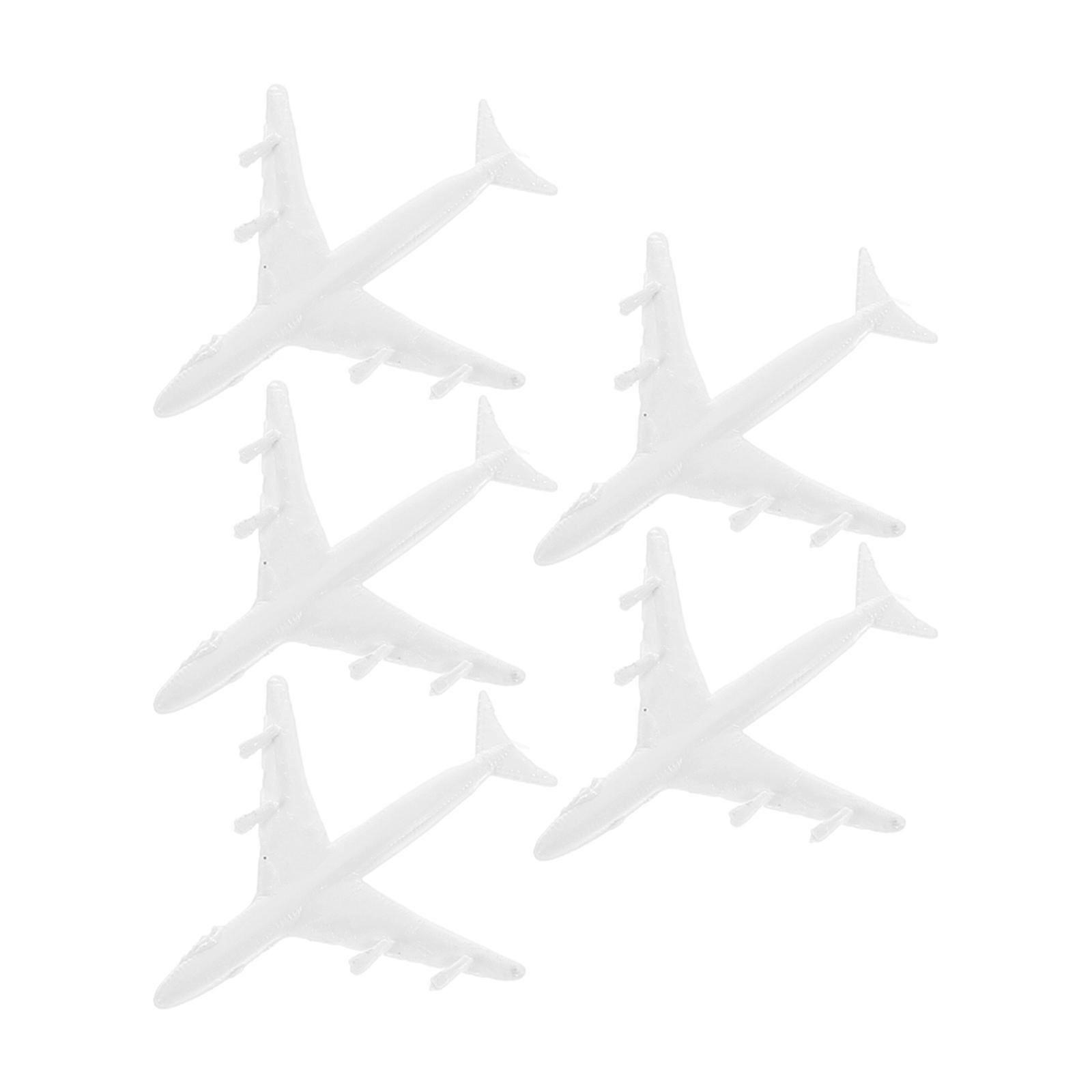 Airplane Facility Models White Plastic for Miniature Plane Decor 5Pcs Set