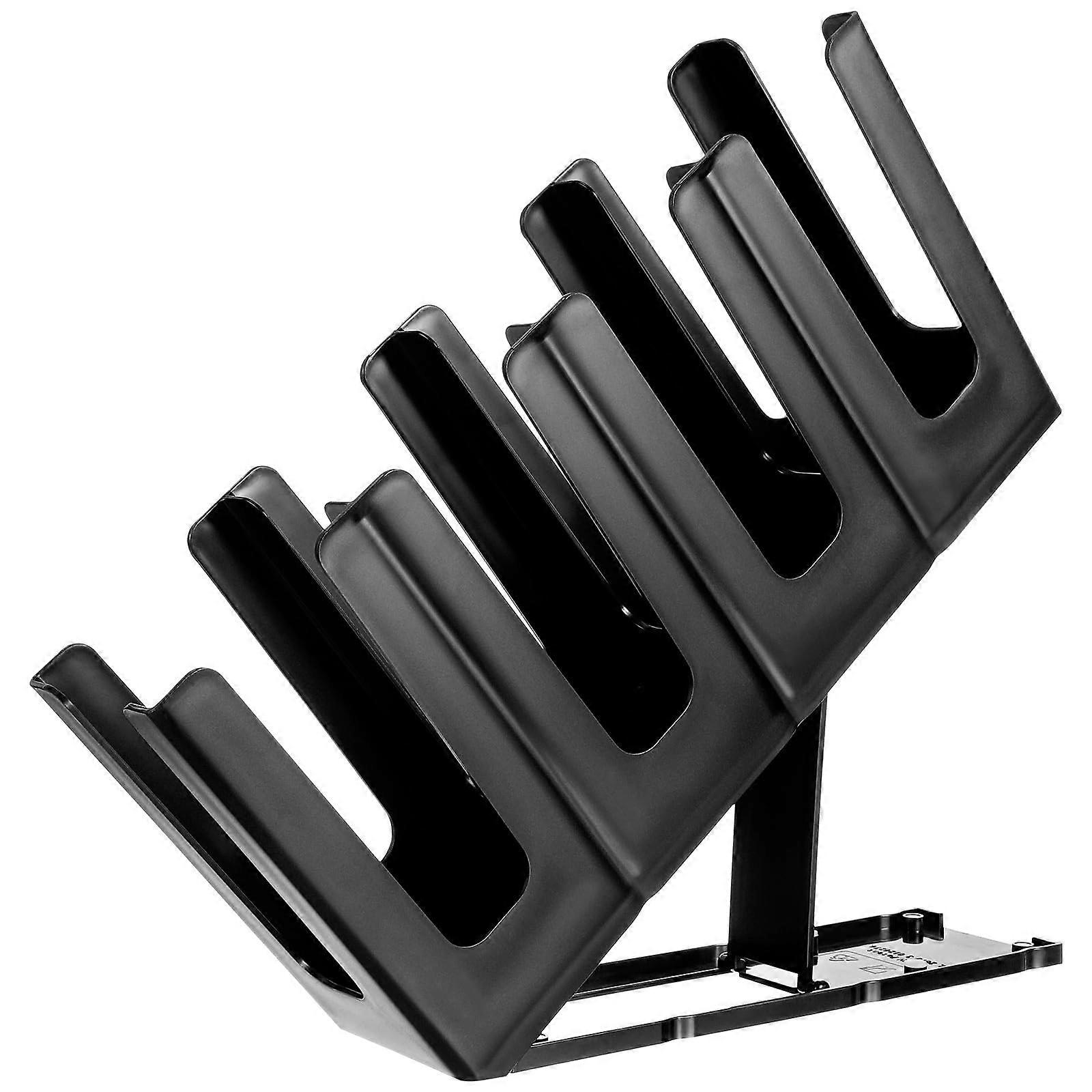 Extra Large 4 Compartment Cup Holder Organizer with Adjustable Paper Cup Dispenser Black